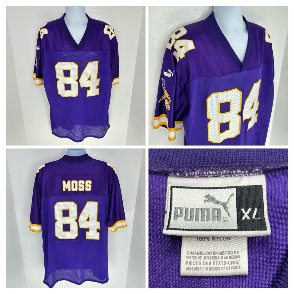 Minnesota Vikings Puma Jersey Men's XL NFL Randy Moss #84 Vintage 90s Y2K *READ‎